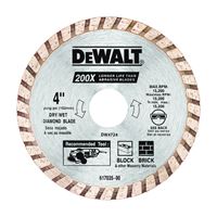 DeWALT DW4724 Circular Blade, 4 in Dia, 7/8 in Arbor, Diamond Cutting Edge, Continuous Rim 