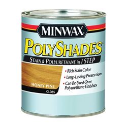 Minwax 214104444 Waterbased Polyurethane Stain, Gloss, Liquid, Honey Pine, 0.5 pt, Can 