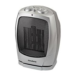 PowerZone PTC-903B Ceramic OSC Heater, 12.5 A, 120 V, 750/1500 W, 2-Heat Setting, Gray 