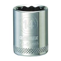 DeWALT DWMT74519OSP Hand Socket, 14 mm Socket, 3/8 in Drive, 12-Point, Vanadium Steel, Polished Chrome 