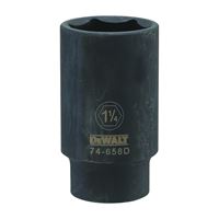 DeWALT DWMT74658OSP Impact Socket, 1-1/4 in Socket, 1/2 in Drive, 6-Point, CR-440 Steel, Black Oxide 