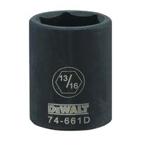 DeWALT DWMT74661OSP Impact Socket, 13/16 in Socket, 1/2 in Drive, 6-Point, CR-440 Steel, Black Oxide 