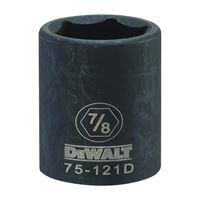 DeWALT DWMT75121OSP Deep Impact Socket, 7/8 in Socket, 1/2 in Drive, 6-Point, Steel, Black Oxide 