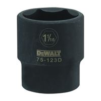 DeWALT DWMT75123OSP Deep Impact Socket, 1-1/16 in Socket, 1/2 in Drive, 6-Point, Vanadium Steel, Chrome Plated 
