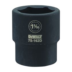 DeWALT DWMT75162OSP Impact Socket, 1-5/16 in Socket, 3/4 in Drive, 6-Point, CR-440 Steel, Black Oxide 