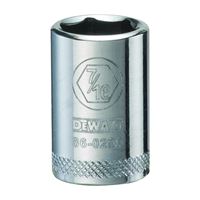 DeWALT DWMT86029OSP Hand Socket, 7/16 in Socket, 1/4 in Drive, 6-Point, Vanadium Steel, Polished Chrome 