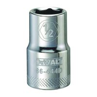 DeWALT DWMT86444OSP Drive Socket, 1/2 in Socket, 1/2 in Drive, 6-Point, Steel, Polished Chrome Vanadium 