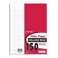 Top Flight 4314212 Filler Paper, 10-1/2 in x 8 in, White, Pack of 24 