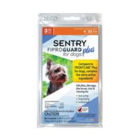 Sentry Fiproguard Plus 03160 Flea and Tick Squeeze-On, Liquid, Pleasant, 3 Count 