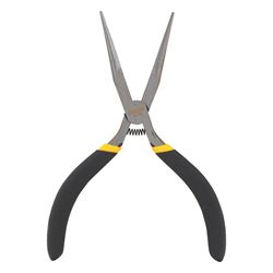 STANLEY 84-096 Nose Plier, 6 in OAL, Black Handle, Double-Dipped Handle, 1/8 in W Tip 