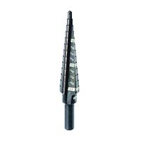 Milwaukee 48-89-9201 Step Drill Bit, 1/8 to 1/2 in Dia, 3-7/64 in OAL, 2-Flute, 1/4 in Dia Shank, Flat Shank 