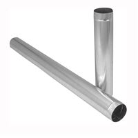 Imperial GV0394 Duct Pipe, 7 in Dia, 24 in L, 26 Gauge, Galvanized Steel, Galvanized, Pack of 10 