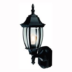 Heath Zenith Dualbrite Series HZ-4192-BK Motion Activated Decorative Light, 120 V, 100 W, Incandescent Lamp, Black 