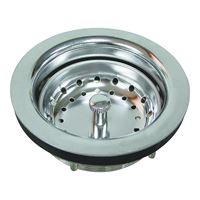 ProSource PMB-131 Basket Strainer, 3-1/2 in Dia, Chrome, For: 3-1/2 in Dia Opening Sink 