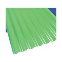 Suntop 108977 Corrugated Roofing Panel, 12 ft L, 26 in W, 0.063 Thick Material, Polycarbonate, Green 10 Pack 