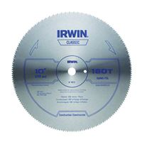 Irwin 11870 Circular Saw Blade, 10 in Dia, 5/8 in Arbor, 180-Teeth, HCS Cutting Edge, Applicable Materials: Wood 