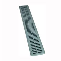 NDS 241-1 Drain Grate, 24 in L, 4.13 in W, Rectangular, 3/8 x 3-1/4 in Grate Opening, HDPE, Gray 