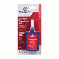 Permatex 27140 Threadlocker, Liquid, Mild, Red, 36 mL Bottle 