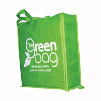 The Green Bag 11207 Folding Bag, 15-1/2 in W, 17 in H, Plastic 