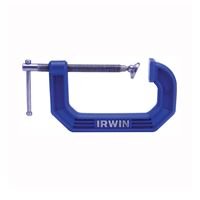 Irwin 225101ZR C-Clamp, 900 lb Clamping, 1 in Max Opening Size, 1-3/16 in D Throat, Steel Body 