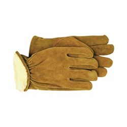 Boss 4176M Gloves, Mens, M, Keystone Thumb, Open, Shirred Elastic Back Cuff, Cowhide Leather, Brown 