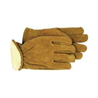Boss 4176L Gloves, Mens, L, Keystone Thumb, Open, Shirred Elastic Back Cuff, Cowhide Leather, Brown 