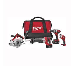 Milwaukee 2694-24 Combination Kit, Battery Included, 18 V, 4-Tool, Lithium-Ion Battery 
