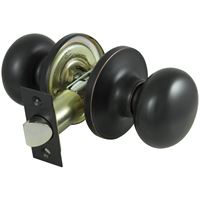 ProSource TFX730V-PS Passage Door Lockset, Knob Handle, Metal, Aged Bronze, 2-3/8 to 2-3/4 in Backset, 44 x 57 mm Strike 