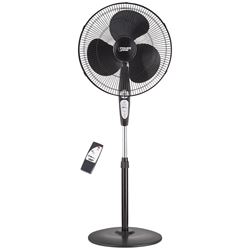 PowerZone SP2-18ARY Stand Fan, 120 V, 0.54 A, 90 deg Sweep, 18 in Dia Blade, 3-Blade, Plastic Blade, Black 