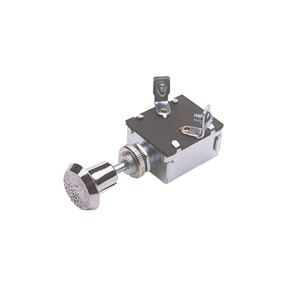 Calterm 42200 Push/Pull Switch, 15 A, 12 VDC, Screw Terminal, Nickel Housing Material, Chrome