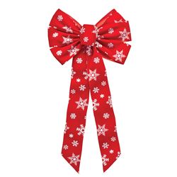 Holidaytrims 6083 Christmas Specialty Decoration, 1 in H, Snowflakes, Velvet, Red/White, Pack of 12 