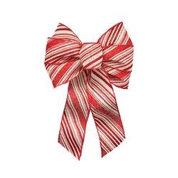 Holidaytrims 6151 Christmas Specialty Decoration, 1 in H, Stripes, Burlap, Red/White, Pack of 12 