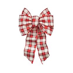 Holidaytrims 6152 Christmas Specialty Decoration, 1 in H, Plaid, Fabric, Black/Red/White, Pack of 12 