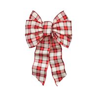 Holidaytrims 6152 Christmas Specialty Decoration, 1 in H, Plaid, Fabric, Black/Red/White 12 Pack 