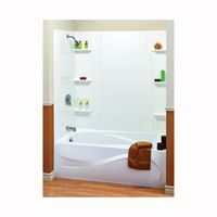 MAAX 101604-000-129 Bathtub Wall Kit, 31 in L, 48 to 60 in W, 59 in H, Polystyrene, Glue Up Installation, White 