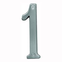 HY-KO Prestige Series BR-43SN/1 House Number, Character: 1, 4 in H Character, Nickel Character, Brass 3 Pack 