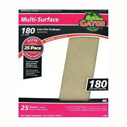 Gator 3261 Sanding Sheet, 11 in L, 9 in W, 180 Grit, Extra Fine, Aluminum Oxide Abrasive 