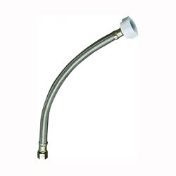 Plumb Pak EZ Series PP23845 Toilet Supply Tube, 1/2 in Inlet, Compression Inlet, 7/8 in Outlet, Ballcock Outlet, 20 in L 