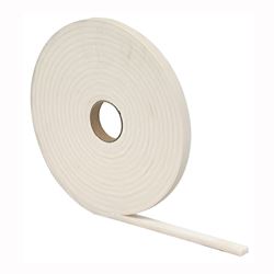 M-D 02758 Foam Tape, 1/2 in W, 17 ft L, 1/4 in Thick, PVC, White 