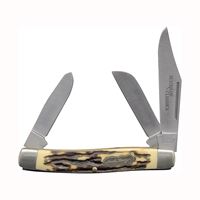 Uncle Henry 885UH Folding Pocket Knife, 3 in L Blade, 7Cr17 High Carbon Stainless Steel Blade, 3-Blade 