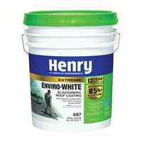 Henry HE687406 Elastomeric Roof Coating, White, 5 gal Pail, Cream 