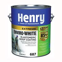 Henry HE687046 Elastomeric Roof Coating, White, 0.9 gal Can, Cream, Pack of 4 
