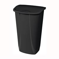 Sterilite 10759006 Wastebasket, 11.3 gal, Plastic, Black, Lift-Top Lid, Pack of 6 