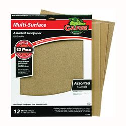 Gator 4445 Sanding Sheet, 9 in L, 11 in W, 100, 150, 220 Grit, Extra Fine/Fine/Medium, Aluminum Oxide Abrasive 