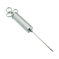 Weston 23-0404-W Marinade Injector, 4 oz Capacity, 6 in L Needle, 10-Hole Injector Needle, Silver 