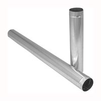 Imperial GV1335 Duct Pipe, 7 in Dia, 24 in L, 30 Gauge, Galvanized Steel, Galvanized, Pack of 10 