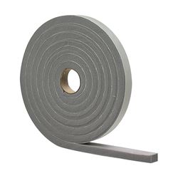 M-D 02253 Foam Tape, 3/8 in W, 17 ft L, 3/16 in Thick, PVC, Gray 