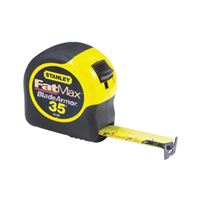 STANLEY 33-735 Measuring Tape, 35 ft L Blade, 1-1/4 in W Blade, Steel Blade, ABS Case, Black/Yellow Case 