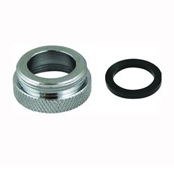 Plumb Pak PP800-61LF Faucet Aerator Adapter, 3/4-27 x 55/64-27 in, Female x Male, Chrome Plated 