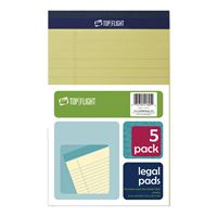 Top Flight 8105/5 Series 4513090 Legal Pad, 8 in L x 5 in W Sheet, 50-Sheet, Canary Yellow Sheet, Pack of 12 